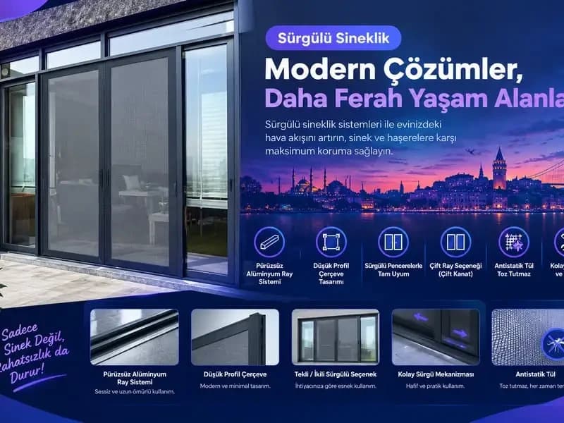 İstanbul sürgülü sineklik pencere sistemi