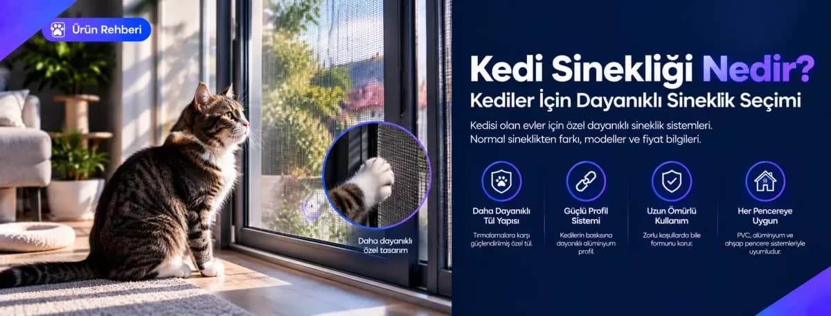 Kedi sinekliği dayanıklı güçlendirilmiş tül pencere