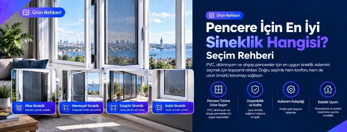 Pencere sinekliği seçim rehberi PVC alüminyum ahşap